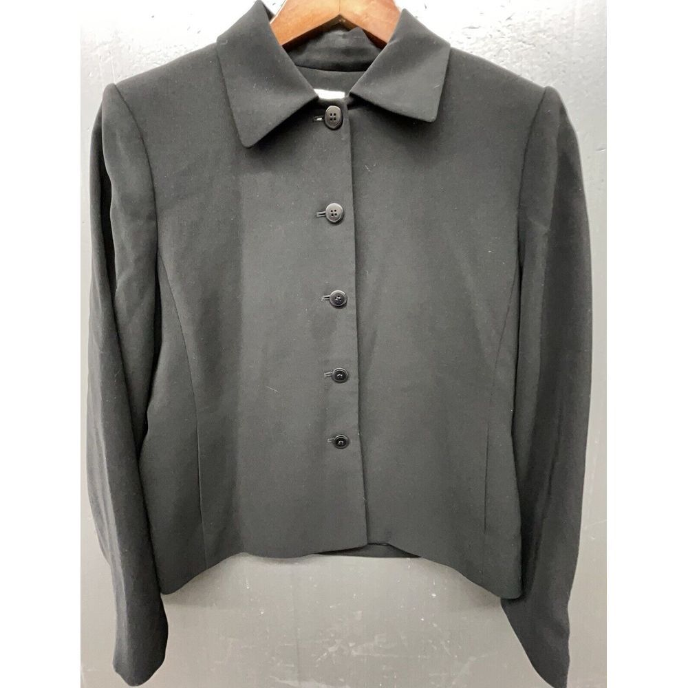 Anne Klein Blazer 2‎ Black Button Up Lined Versatile Jacket Career